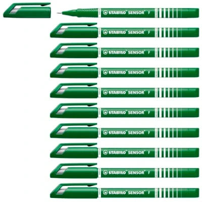 Abbildung von Fineliner mit gefederter Spitze STABILO SENSOR F fein Einzelstift grün
