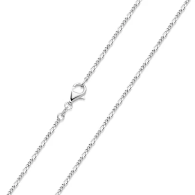 Abbildung von Materia Figarokette 925 Silber Damen 40cm 1,2mm dünne Halskette für Frauen K47 40 cm
