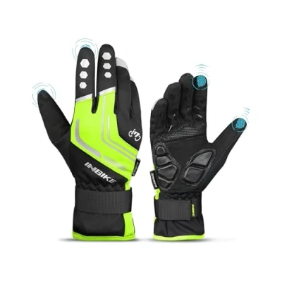 Abbildung von INBIKE Winterhandschuhe Fahrrad MTB Handschuhe Herren Damen Winter Touchscreen Fahrradhandschuhe Beheizbar für Radsport Road Race Downhill Wandern Grün L