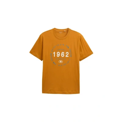 Abbildung von TOM Tailor Tshirt print, Herren, Größe: Small, Peanut butter brown