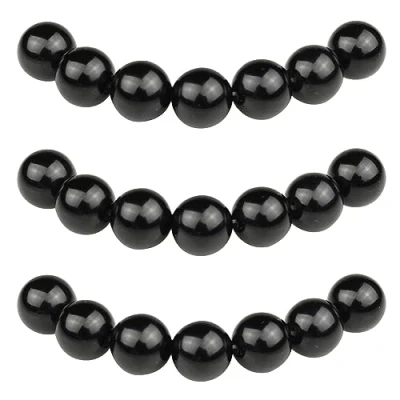 Abbildung von MJDCB Perlen zum Auffädeln 8mm 45 stück Schwarze Onyx Halbedelsteine mit Loch Natürliche Lose Runde Steinperlen für Herstellung Schmuck Armbänder Halsketten