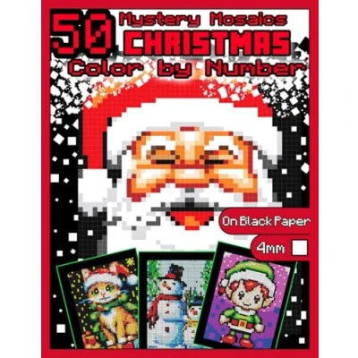 Abbildung von Mystery Mosaics Color by Number: 50 Christmas Pages: Pixel Art Coloring Book with Festive Hidden Images, Quest on Black Paper, Extreme ... Number Christmas, Band 2)