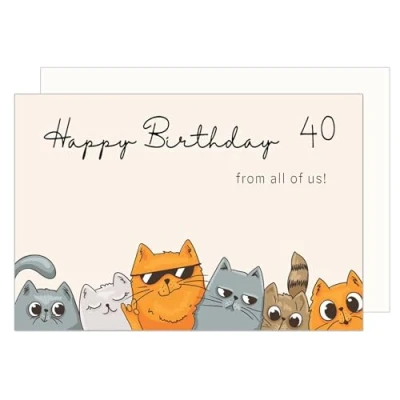 Abbildung von Edition Seidel Premium Glückwunschkarte zum 40. Geburtstag mit Umschlag. Geburtstagskarte Grusskarte Billet Karte Happy Birthday Mann Frau Katzen (GZ357 40 SW024)