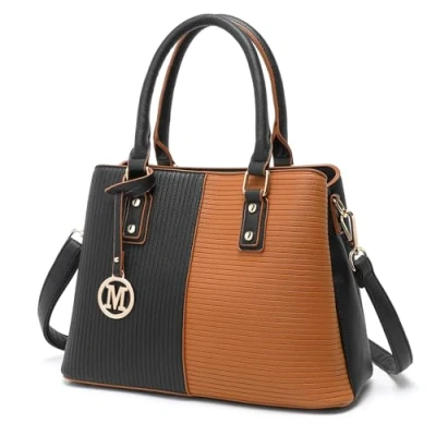 Abbildung von Miss Lulu Handtasche Damen Henkeltasche, Elegante Frau PU Leder Schultertasche, Riemen Top Griff Vintage Weiches Hobo Taschen, Schultertasche mit abnehmbarem (Grau)