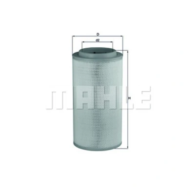 Abbildung von MAHLE ORIGINAL LX 1734 Luftfilter 530,0 267,0 Filtereinsatz
