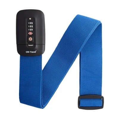 Abbildung von OW Travel Kofferband Gurt Mit TSA Schloss. Koffergurt adressschild (1 Stück Dunkelblau) Zahlenschloss.Luggage Strap Koffer Gurtband.Koffer band.Koffergurt Bunt Auffällig