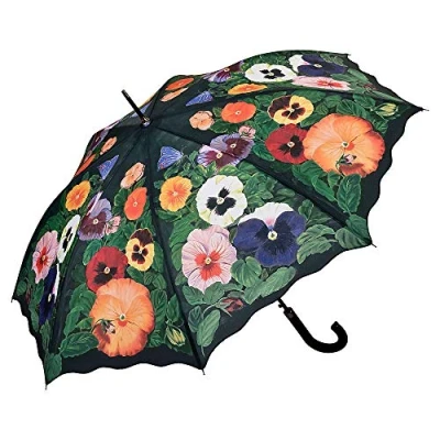 Abbildung von VON LILIENFELD Regenschirm Stiefmütterchen Auf Automatik Damen Stockschirm Stabil Blumen