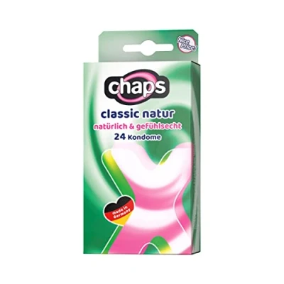 Abbildung von chaps Kondome classic natur, natürlich &amp; gefühlsecht, transparent für ein sinnliches Vergnügen, Made in Germany , 24 Stück (1er Pack)
