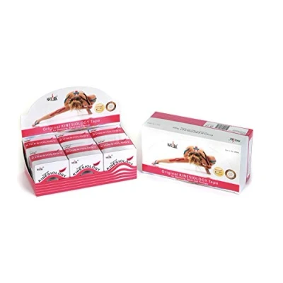 Abbildung von Nasara Original Kinesiologisches Physio Sport Tape: 6er Box mit 6 Tapes für und Medizin inkl. gratis Videoanleitungen, Rollengröße 5cm x 5m, pink