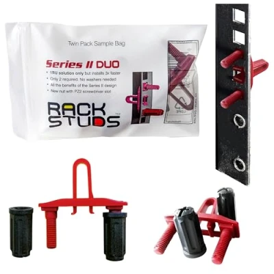 Abbildung von Rackstuds DUO2 1RU Series II Rack Mount Solution Müheloser Ersatz für herkömmliche Schrauben und Käfigmuttern &amp; Server Schrauben, Ideal Hardware Setup 2er Pack, Universelle