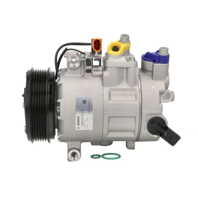 Abbildung von BOSCH 1 986 AD1 172 Kompressor 12V PAG 46 YF R1234yf, R134a mit Montageanleitung, Dichtring AUDI: A4 B8 Avant, Q5, Allroad