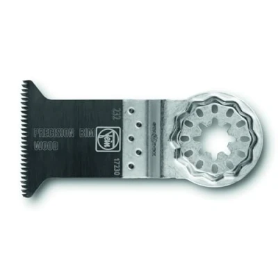 Abbildung von FEIN E Cut Precision BIM Sägeblatt, Ve. 10 St., Breite 35 mm, Länge 50 Aufnahme Starlock, Bi Metall mit doppelreihige Japan Verzahnung für alle Holzwerkstoffe, Gipskarton und weiche Kunststoffe