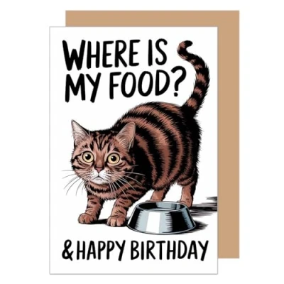 Abbildung von Edition Seidel Premium Geburtstagskarte mit Umschlag. Glückwunschkarte Grußkarte Karte lustigem Spruch Geburtstag Happy Birthday Mann Frau Kind Katze (G3639 SW024)
