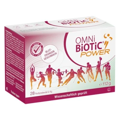 Abbildung von OMNi BiOTiC Power 28 Portionen (112g) 6 Bakterienstämme 10 Mrd. Keime pro Tagesdosis Pulver Vegan Zur täglichen Anwendung Mit Bakterien für die Darmflora Blutorangengeschmack