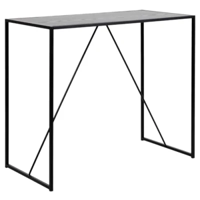 Abbildung von AC Design Furniture Jörn Moderner Skandinavischer Bartisch, H: 105 x B: 120 T: 60 cm, Schwarz Esche Optik/Schwarz, Holz/Metall, 1 Stk.