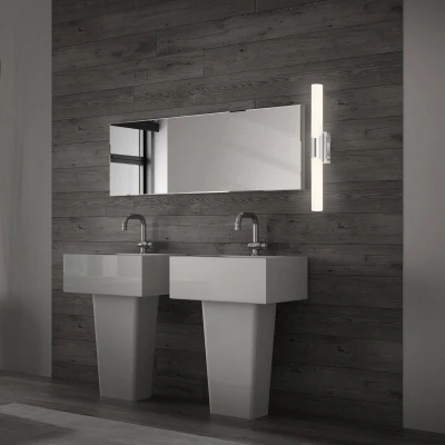 Abbildung von Briloner Leuchten LED Badleuchte, Badlampe IP44, Badezimmerleuchte 11 Watt, 1300 Lumen, 4000 Kelvin, Chrom Weiß, 470x65x68mm (LxBxH)