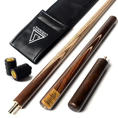 Abbildung von CUESOUL 57 &quot;Handcraft 3/4 Jointed Snooker Queue mit Verl?ngerung/Gelenk Protector verpackt in Kunstleder Cue Bag (D306)