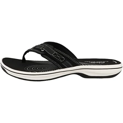 Abbildung von Clarks Damen Brinkley Sea Zehentrenner Turnschuhe, Schwarz Black Synthetic, 41 EU