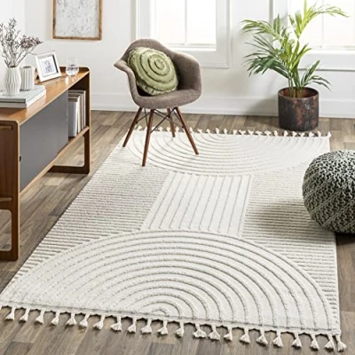 Abbildung von Surya Teppich »ZAMBIA«, rechteckig, 19 mm Höhe, Skandi Design, Modern Boho Kurzflor Wohnzimmerteppich, Schlafzimmer