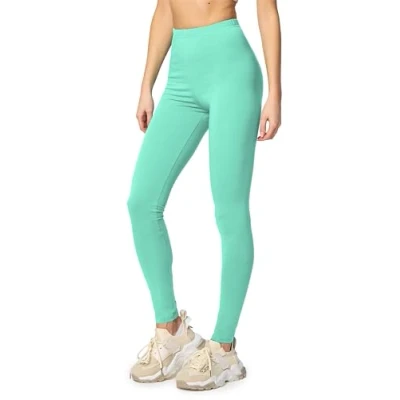 Abbildung von Merry Style Leggings Damen Baumwolle für das ganze Jahr Bequeme Blickdicht Ideal Yoga Sport Gym und Freizeit MS10 198 (Minze,L)