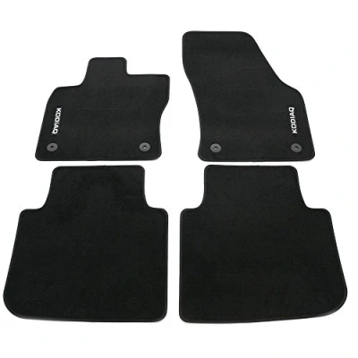 Abbildung von Skoda 566061404 Standard Textil Fußmatten 4X Stoffmatten Velours mit KODIAQ Schriftzug, schwarz
