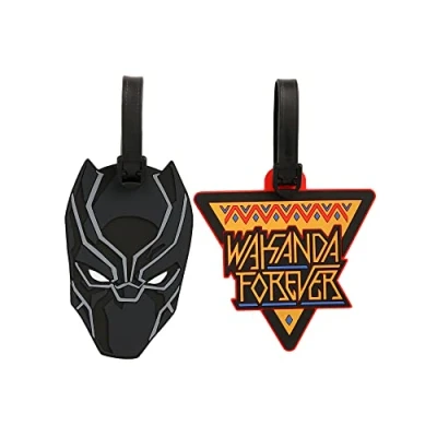 Abbildung von Disney Marvel Black Panther Gepäckanhänger, Schwarz und Gelb, 2 teilig