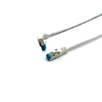 Abbildung von Equip 605801 Cat.6A S/FTP Patchkabel, abgewinkelter auf geraden Stecker, 2,0 m, weiß