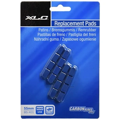Abbildung von XLC Unisex Erwachsene Bremsschuhe Ersatzbremsgummi BS X01 4er Set 55 mm für Carbonfelge, Schwarz, One Size