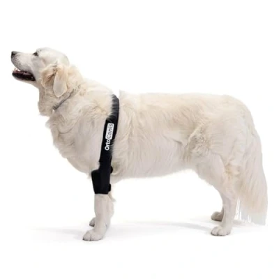 Abbildung von Ortocanis Ellbogenbandage für Hunde mit Arthrose, Verletzungen, Hygromen oder Bursitis, Größe XL, linkes Bein