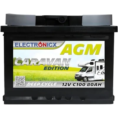 Abbildung von AGM batterie 80Ah 12V für Wohnwagen, Solarbatterie Camping Batterie, Mover Wohnmobil, Solar Akku Versorgungsbatterie 80 Ah Bootsbatterie
