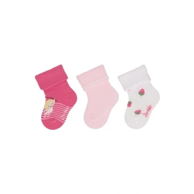 Abbildung von Sterntaler Baby Socken 3er Pack Mädchen Umschlag Babysocken mit und Motiven für Babys im Set leicht, flexibel strapazierfähig pink, 18