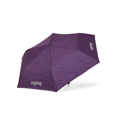 Abbildung von ergobag Regenschirm Kinderschirm für die Schultasche, ultraleicht und klein mit Tasche, reflektierend windfest PerlentauchBär Lila