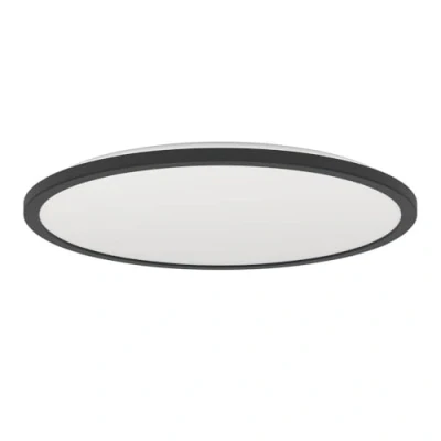 Abbildung von EGLO LED Deckenleuchte Rovito, runde Badezimmer Deckenlampe, Badlampe Decke aus Kunststoff in Schwarz und Weiß, Deckenbeleuchtung warmweiß kaltweiß, IP44, Ø 50 cm