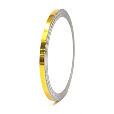 Abbildung von Finest Folia 8,5 Meter Glanz Zierstreifen Auto Motorrad Boot Modellbau Silber Chrom Dekorstreifen Seitenstreifen Klebestreifen (Chrom Gold, 3mm Breite)