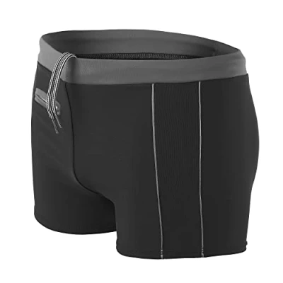 Abbildung von Aquarti Herren Badehose Kurz mit Kontrastpaspel, Farbe: 010 Schwarz/Grau, Größe: XXL