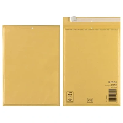 Abbildung von Herlitz Luftpolstertasche C/3, PE Innenfolie, 4 er Packung, eingeschweißt, 15 x 21 cm, braun