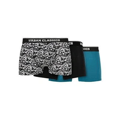 Abbildung von Urban Classics Organic 3PACK Panties, Herren, Größe: XL, Detail aop/black/jasper