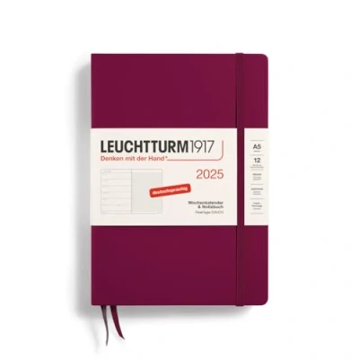 Abbildung von LEUCHTTURM1917 370486 Wochenkalender &amp; Notizbuch 2025, Medium A5 Hardcover 12 Monats Planer, 80 g, liniert Port Red