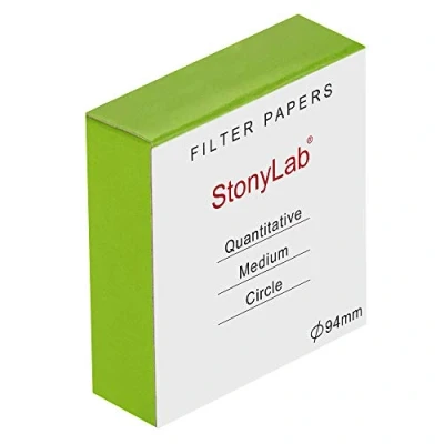 Abbildung von stonylab Quantitative Filterpapier Kreise, Zellulose mit 94mm Durchmesser und Einer Filtrationsgeschwindigkeit von 20 Mikron, Packung 100 Stück