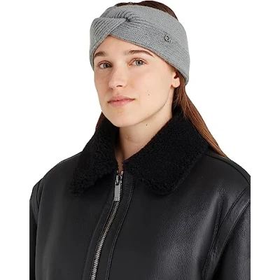 Abbildung von Calvin Klein Relock Twisted Headband Ohrenwärmer, Damen, Größe: One Size, Mid grey heather