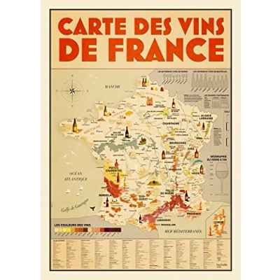 Abbildung von La carte des vins de France: Un poster géant informatif et décoratif
