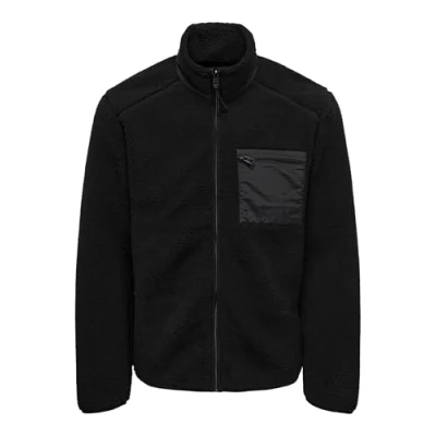 Abbildung von ONLY &amp; SONS Herren Onsdallas Sherpa Jacket OTW Vd Fleecejacke, Black, L