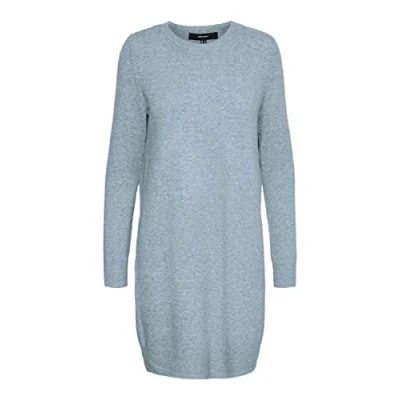 Abbildung von VERO MODA Damen VMDOFFY LS O Neck Dress GA NOOS 10215523, China Blue/Melange, XXL