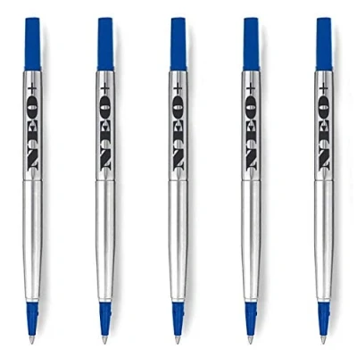 Abbildung von Hochwertiger Quink Rollerball Stift füllt Feinspitze 0.5 mm nach Kompatibel mit Parker (5 x BLAUE TINTE)