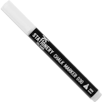 Abbildung von STATIONERY ISLAND Kreidestifte für Tafel Abwaschbar, Weiß Kreidestift Fenster, 3mm 1 Stück Kreidemarker, Fensterstifte