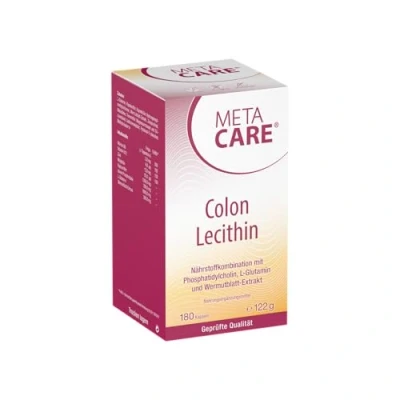 Abbildung von META CARE Colon Lecithin Hochwertiges Phosphatidylcholin L Glutamin Pflanzlich ergänzt durch Wermutblatt Extrakt Hochdosiert Vegan 180 Kapseln