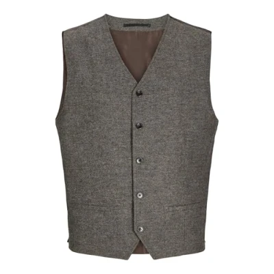 Abbildung von Jack &amp; Jones Premium Jprwinter Twill Waistcoat Weste, Herren, Größe: 48, Dark brown