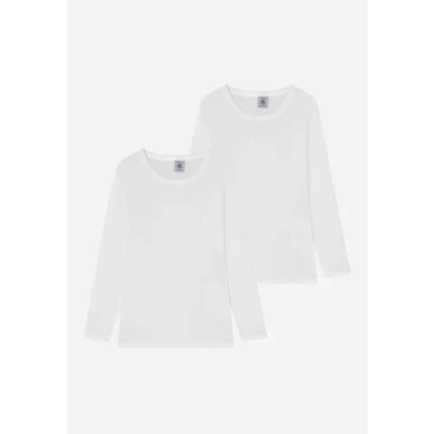 Abbildung von Petit Bateau TEE 2 PACK Unisex Langarmshirt für Kinder, Größe: 92/98, White