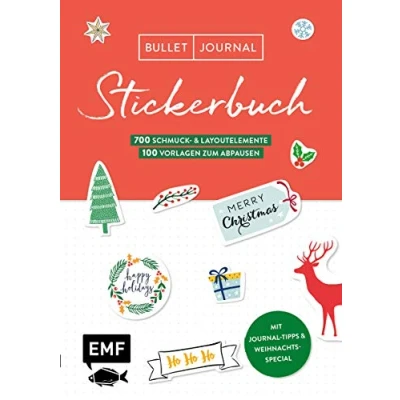 Abbildung von Bullet Journal Stickerbuch Merry Christmas: 700 weihnachtliche Schmuckelemente: Easy Setups für deinen Planer mit 100 Vorlagen zum Abpausen Alle Aufkleber beschreibbarer Oberfläche