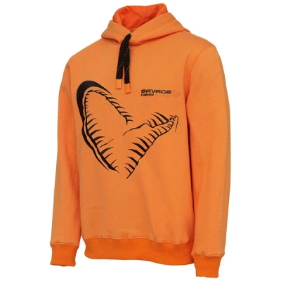 Abbildung von Savage Gear Mega Jaw Kapuzenpulli Sonnenorange Größe XL Angelpullover